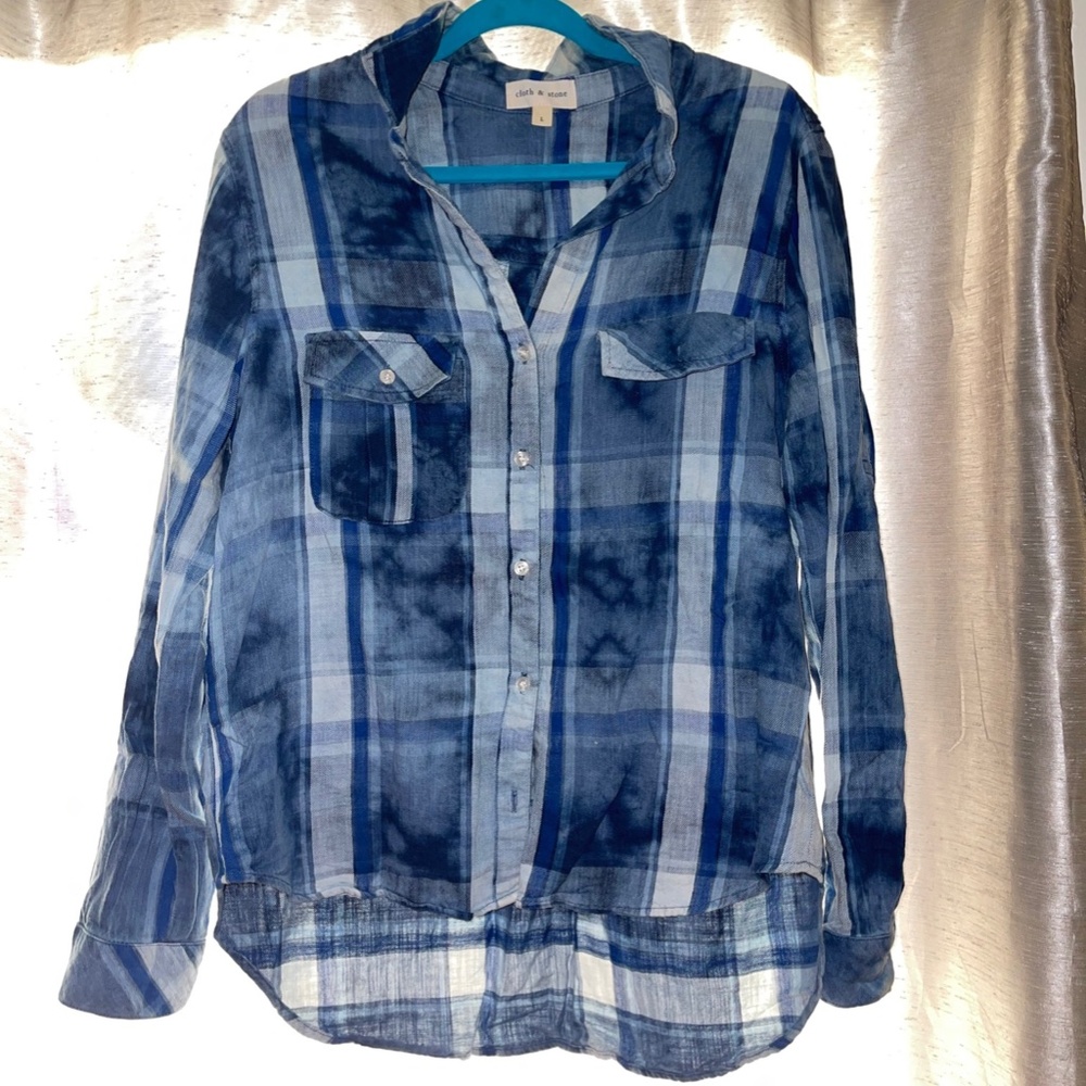 Cloth & Stone Flannel High-Low Button-Up [Size L]